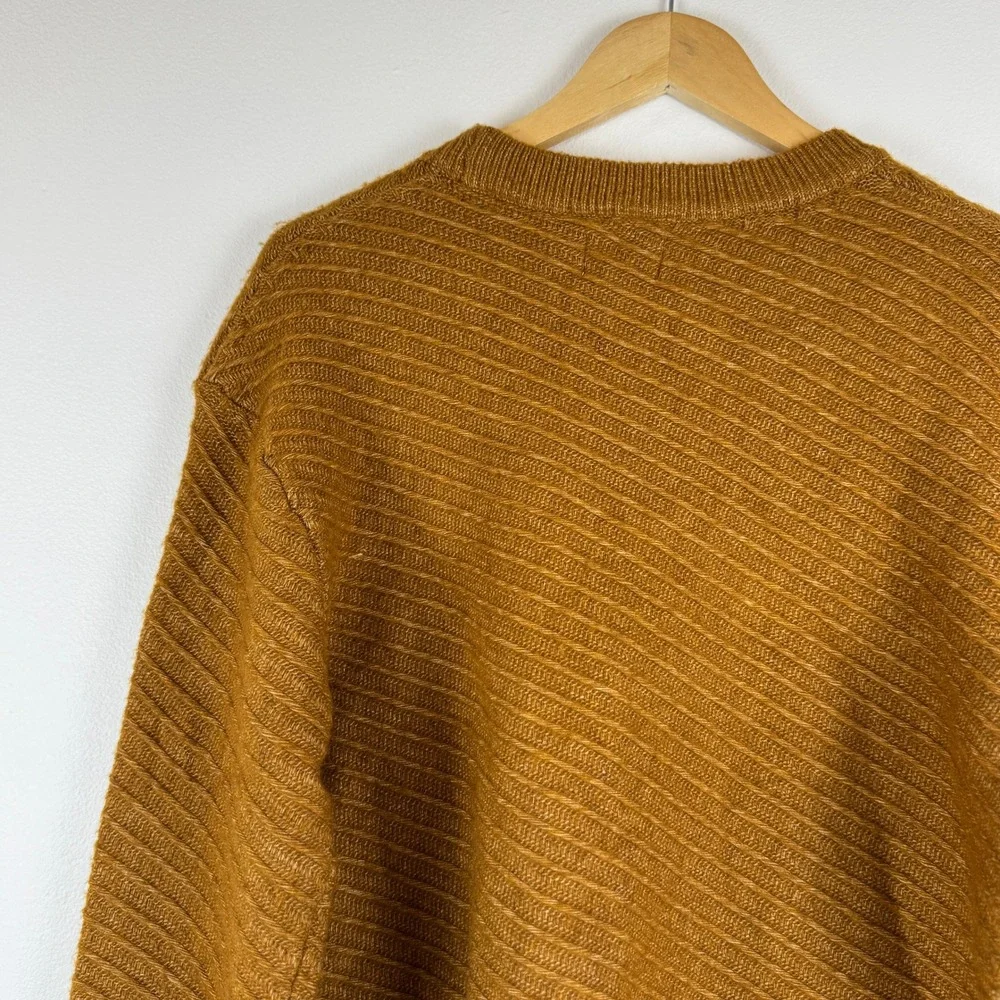 Mode of One Mens Relaxed‎ Fit Diagonal Texture Sweater French Vicuna Brown Small